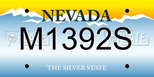 M1392S Nevada License Plate