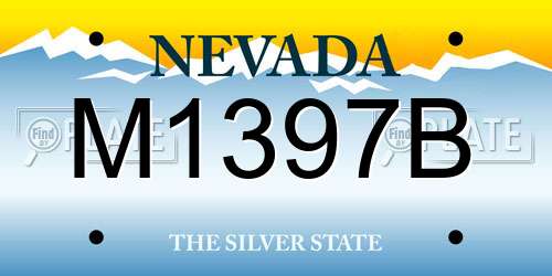 M1397B Nevada License Plate