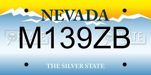 M139ZB Nevada License Plate