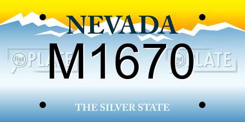 M1670 Nevada License Plate