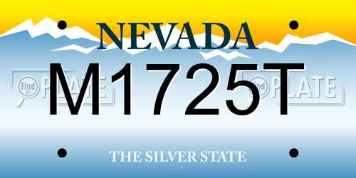 M1725T Nevada License Plate