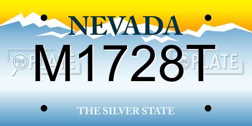 M1728T Nevada License Plate