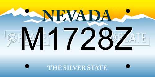 M1728Z Nevada License Plate