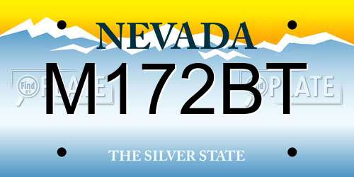 M172BT Nevada License Plate