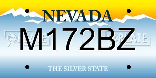 M172BZ Nevada License Plate