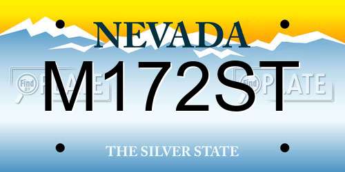 M172ST Nevada License Plate