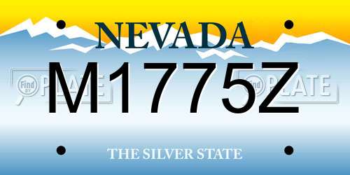 M1775Z Nevada License Plate