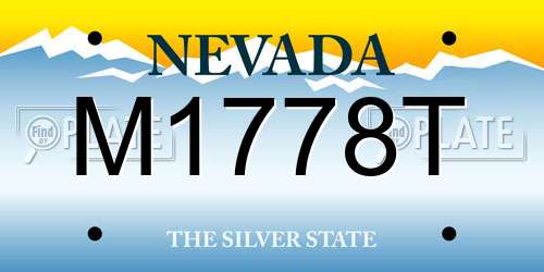 M1778T Nevada License Plate