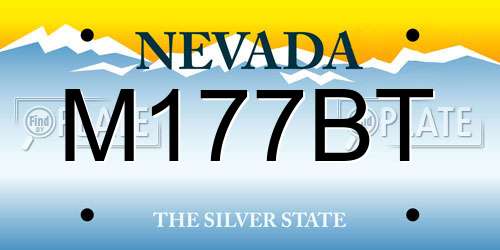 M177BT Nevada License Plate