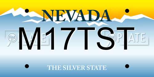 M17TST Nevada License Plate