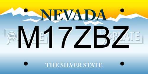 M17ZBZ Nevada License Plate
