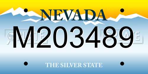 M203489 Nevada License Plate
