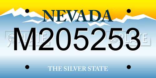 M205253 Nevada License Plate