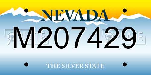 M207429 Nevada License Plate