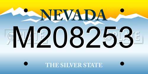 M208253 Nevada License Plate