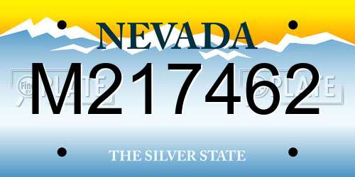 M217462 Nevada License Plate