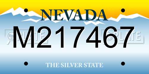 M217467 Nevada License Plate