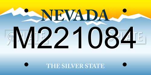 M221084 Nevada License Plate