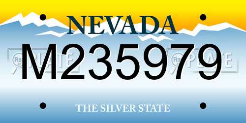 M235979 Nevada License Plate