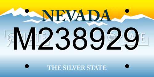 M238929 Nevada License Plate
