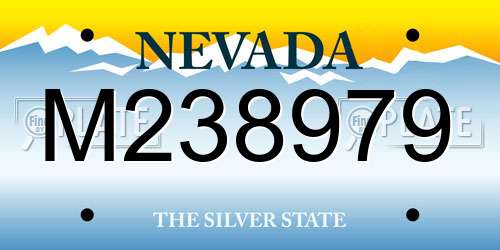 M238979 Nevada License Plate