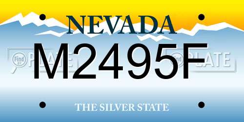 M2495F Nevada License Plate