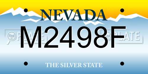 M2498F Nevada License Plate