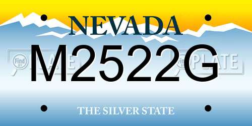 M2522G Nevada License Plate