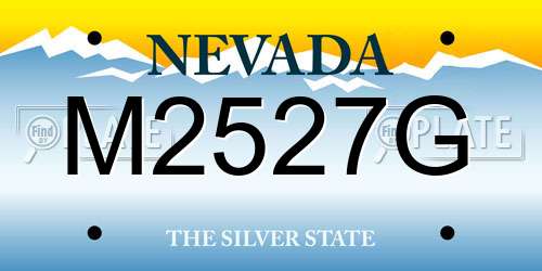 M2527G Nevada License Plate