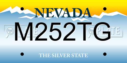 M252TG Nevada License Plate