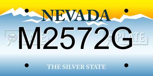 M2572G Nevada License Plate