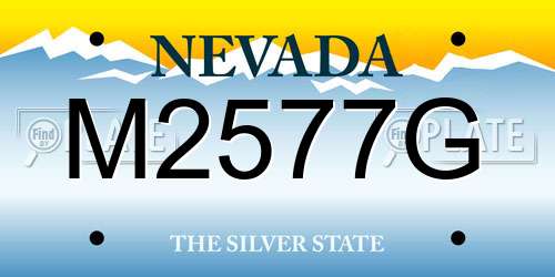 M2577G Nevada License Plate