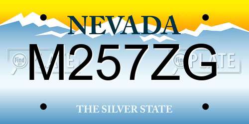 M257ZG Nevada License Plate