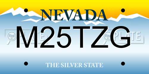 M25TZG Nevada License Plate