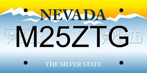 M25ZTG Nevada License Plate