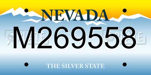 M269558 Nevada License Plate