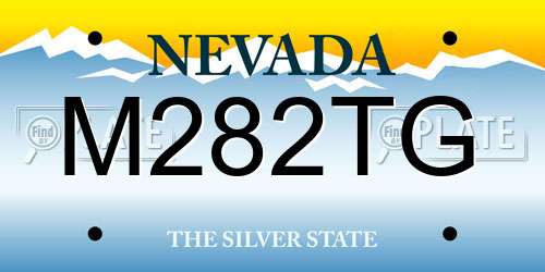 M282TG Nevada License Plate
