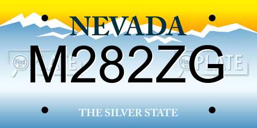 M282ZG Nevada License Plate