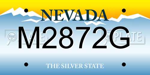 M2872G Nevada License Plate