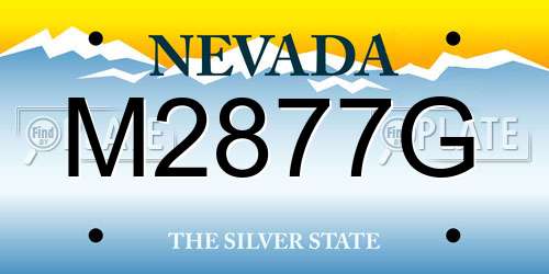 M2877G Nevada License Plate
