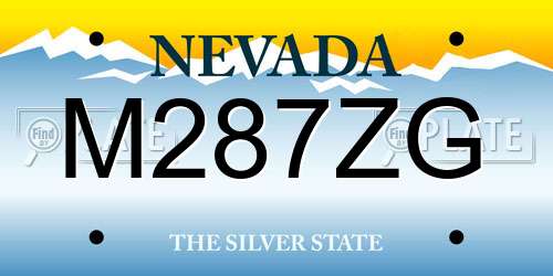 M287ZG Nevada License Plate