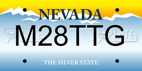 M28TTG Nevada License Plate
