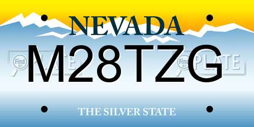 M28TZG Nevada License Plate