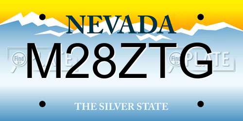 M28ZTG Nevada License Plate