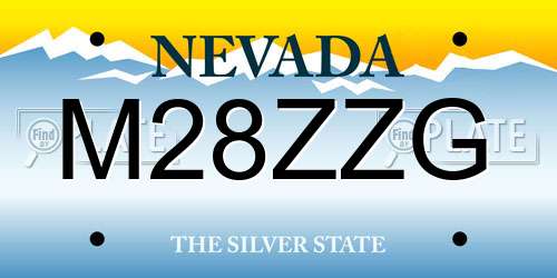 M28ZZG Nevada License Plate