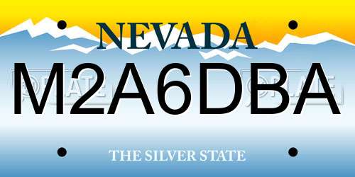 M2A6DBA Nevada License Plate