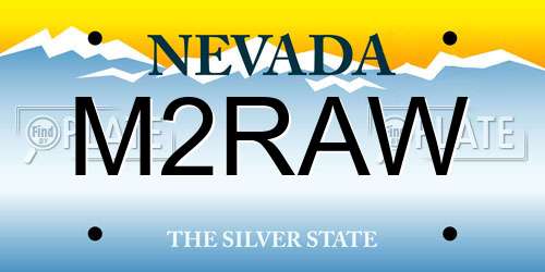 M2RAW Nevada License Plate