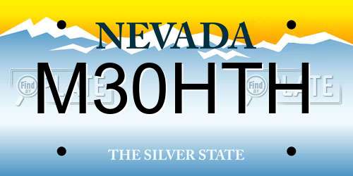 M30HTH Nevada License Plate