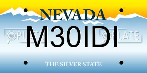 M30IDI Nevada License Plate