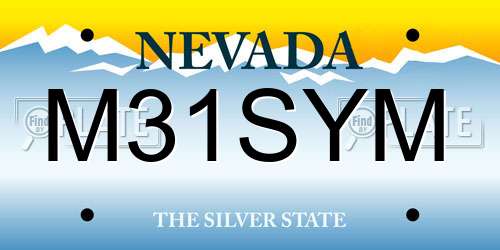 M31SYM Nevada License Plate